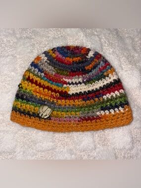 Adult Colorful Yarn Scrap Beanie, Winter Knit Hat
